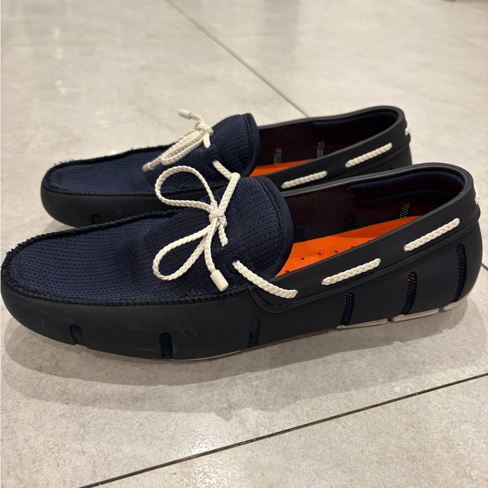 Swims Men's Braided Lace Mesh Loafers in navy size 8.5